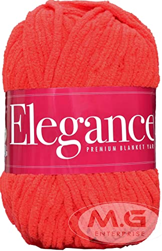 Image of M.G ENTERRPISE Blanket Yarn Deep Orange WL 600 gm Thick Chunky Knitting Wool Yarn. FA