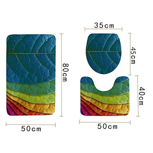 Zhuhaixmy Badematte Set 3er Set Wasserabsorbierende 3D-Blumen-Muster-Duschmatte-Toiletten-Dekorationen Waschbar Weiches… – Bild 6