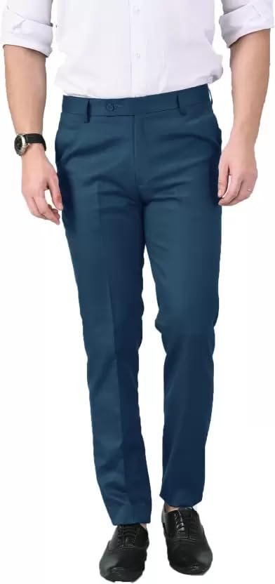Image of Walaiti Mens Regular Fit Funky Color Solid Formal Pant