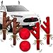 ​Christmas Reindeer Antlers Car Kit – 2 Set Plush Rudolf with Jingle Bells & Red Nose, Easy-Install for SUV/Truck/Car (Brown and red)​