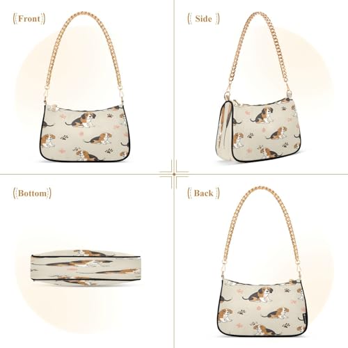 Shoulder Bags for Women Beagle Dog Hobo Tote Handbag Small Clutch Purse with Zipper Closure472