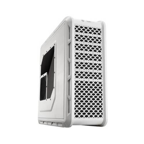 Arka view of the COUGAR Evolution Galaxy case showing PSU mount, PCI slots, and rear fan.