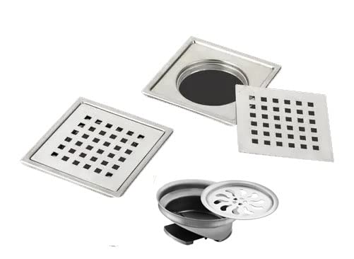 Image of Aquieen Stainless Steel Bathroom Floor Water Drain Grating (Floor Jali) (Gratings with Anti-Cockroach, Arrossa)