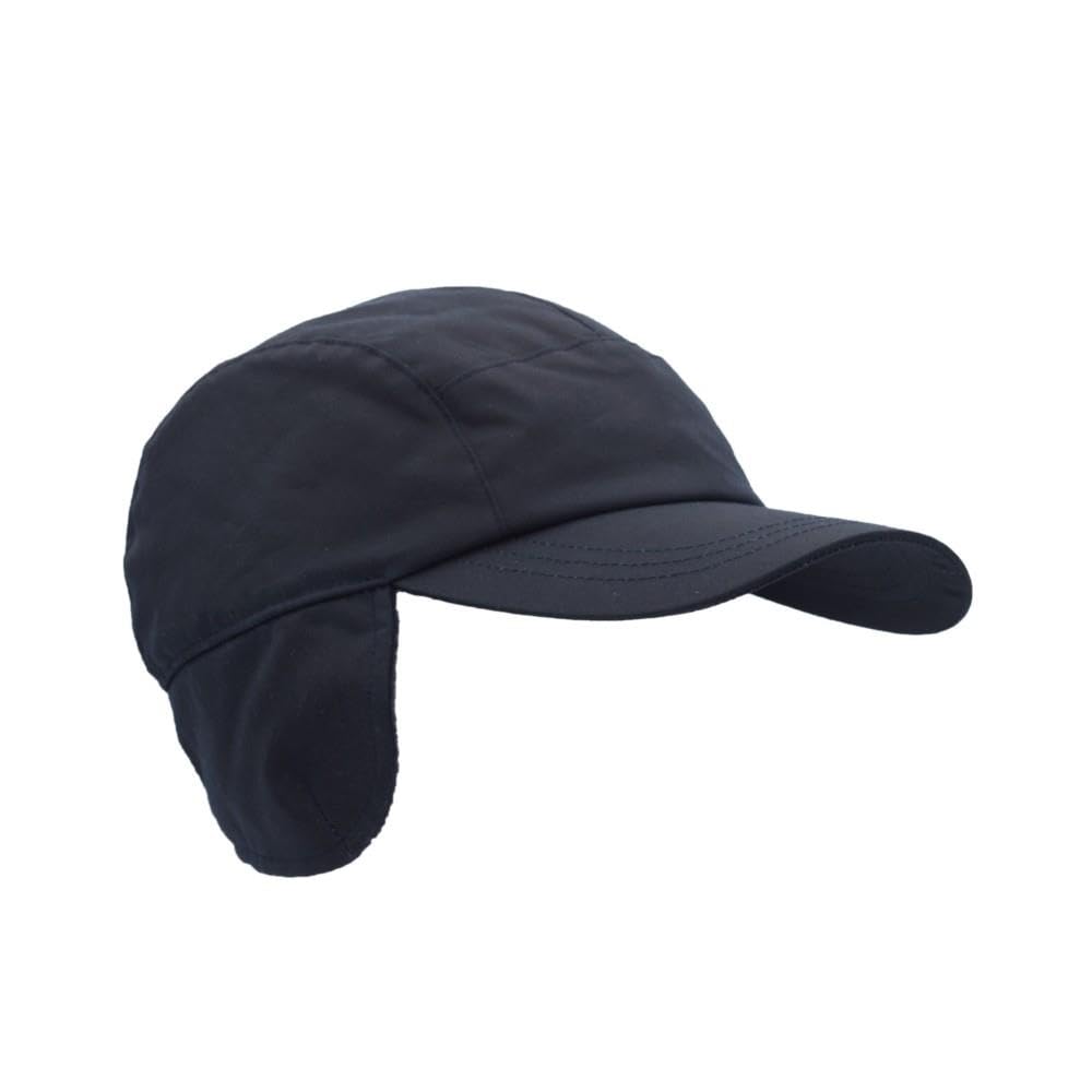 Walker And Hawkes Navy - Wax Ellwood Baseball Cap W/Foldable Ear Flaps - Medium (58Cm)