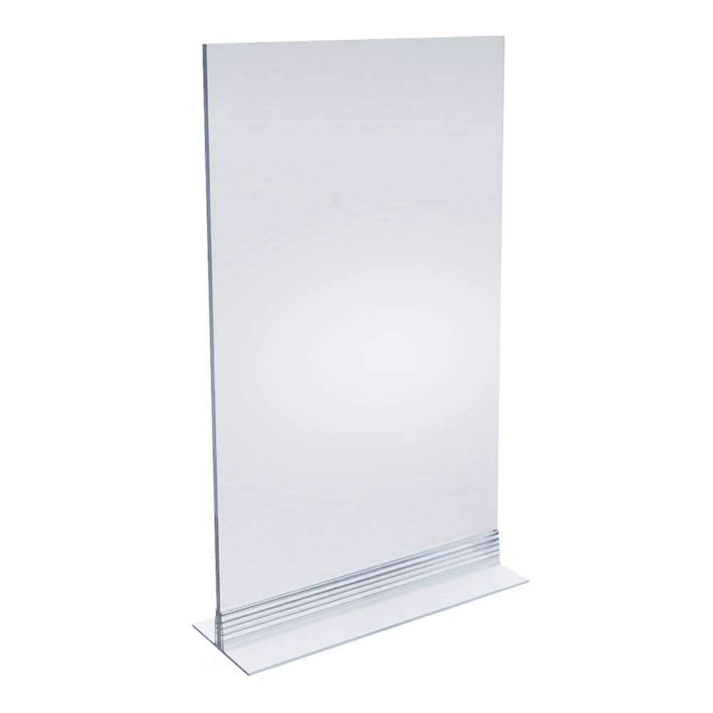 Azar Displays 102706 8.5-Inch by 14-Inch Vertical or Horizontal T-Strip Acrylic Sign Holder, 10-Pack