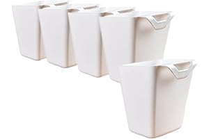 5 Pack White Hanging Cup Holder,Rolling Cart Accessories, Artificial Plant Pot with Stand