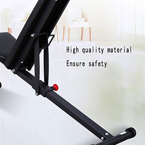 FEILA Adjustable Folding Fitness Barbell Rack and Weight Bench Weight Bench with Upgraded Wider Backrest Seat InclineDecline Exercise Workout Bench for Home Gym, Strength Training Full Body Workout