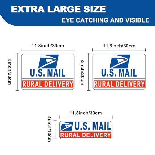 Image of 3 Pack Mail Magnetic Signs for Car, Rural Route Magnet for Carrier Vehicle, Reflective Delivery Driver Service Car Magnetic Sign Frequent Stops, Heavy Duty Waterproof (White 3 Pack)