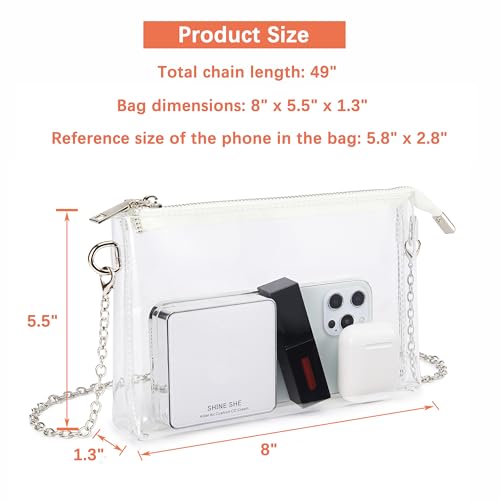 Clear Bag Stadium Approved: Suit for Quick Security Check - Small Transparent Purse for Women3