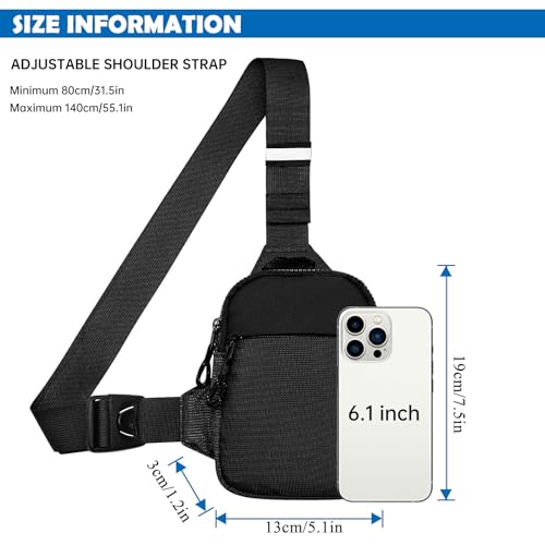 YAMEIZE Mini Crossbody Sling Bag - Trendy Small Chest Bag with Adjustable Strap for Men Women Multipurpose Daypack2