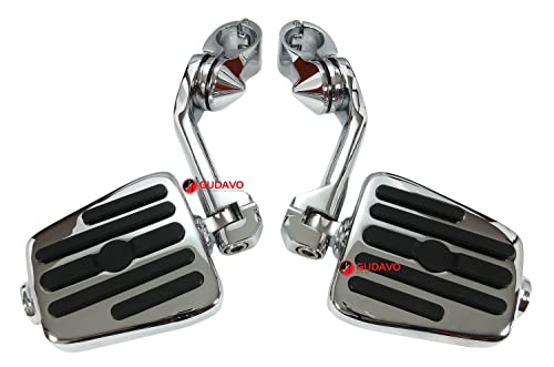 GUDAVOオートバイ フットペグ ハーレー ツーリング ロードキング ハイウェイペグ 1-1/4インチ/32mm 1インチ/24.5mm エンジンガードのに対応 ロングタイプ フットレスト フットペダル スカル 髑髏 ゾンビ 男性マウント タンデムペグ