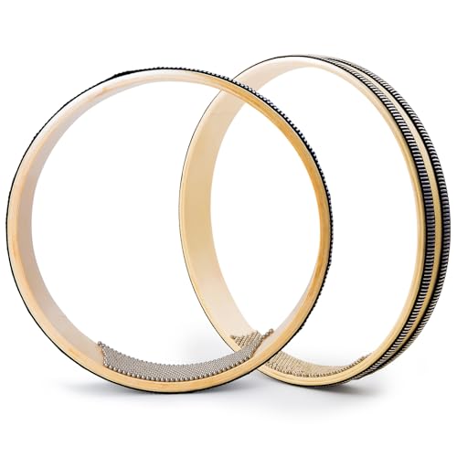 VixxNoxx 2 Pack Ocean Drum Sea Wave Bead Drum Sea Sound Drums with Steel Balls Wooden Hand Percussion Musical Instruments 8 inch for Adults