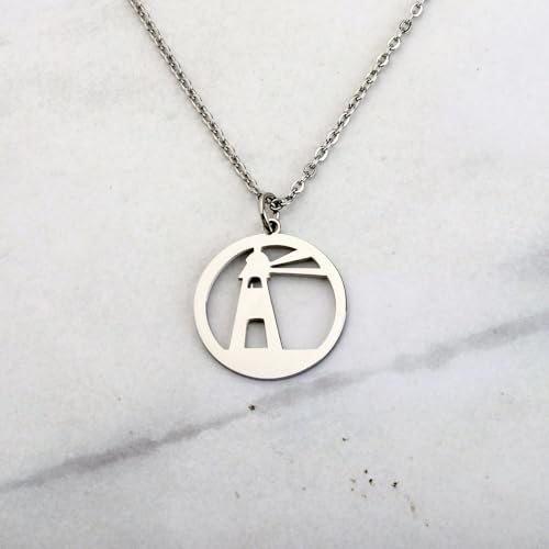 BEKECH Lighthouse Charm Necklace Lighthouse Jewelry Lighthouse Keeper Gifts Nautical Lighthouse Gift4