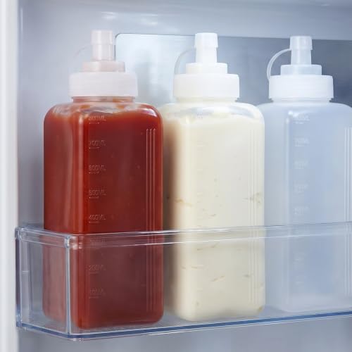 Botellas exprimibles de plástico de 800 ml para evitar manchas al servir mostaza y kétchup 8