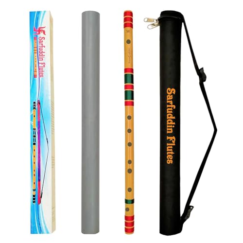 Sarfuddin Flutes, G Sharp Base 24 Inches Bamboo Flutes/Bansuri. with carry bag FREE