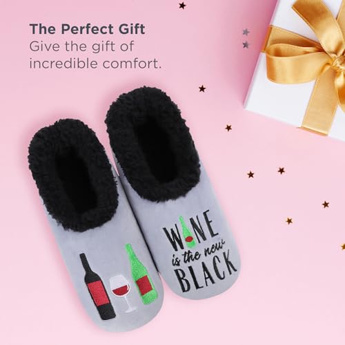 Image of Snoozies Slipper Socks -Funny Quote House Slippers for Women, Non-Slip Fuzzy