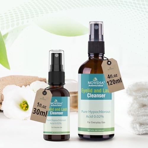 NOVEHA Eyelid Cleanser | Stye Eye Treatment | Eye Lid Cleaning | Dry Relief | Fast Acting Soothing Eyelid Cleansing Formula | Pure and Gentle Lash Hypochlorous Acid Spray (4oz - 1 Pack) - Thumbnail 2