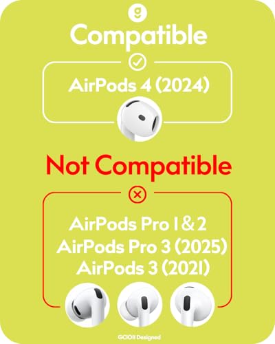 Image of Gcioii 3 Pairs Ear Tips for AirPods 4 Noise Cancelling Earbuds Cover [Added Storage Pouch] Anti-Slip Accessories Compatible with Apple AirPods 4th Generation (Translucent)