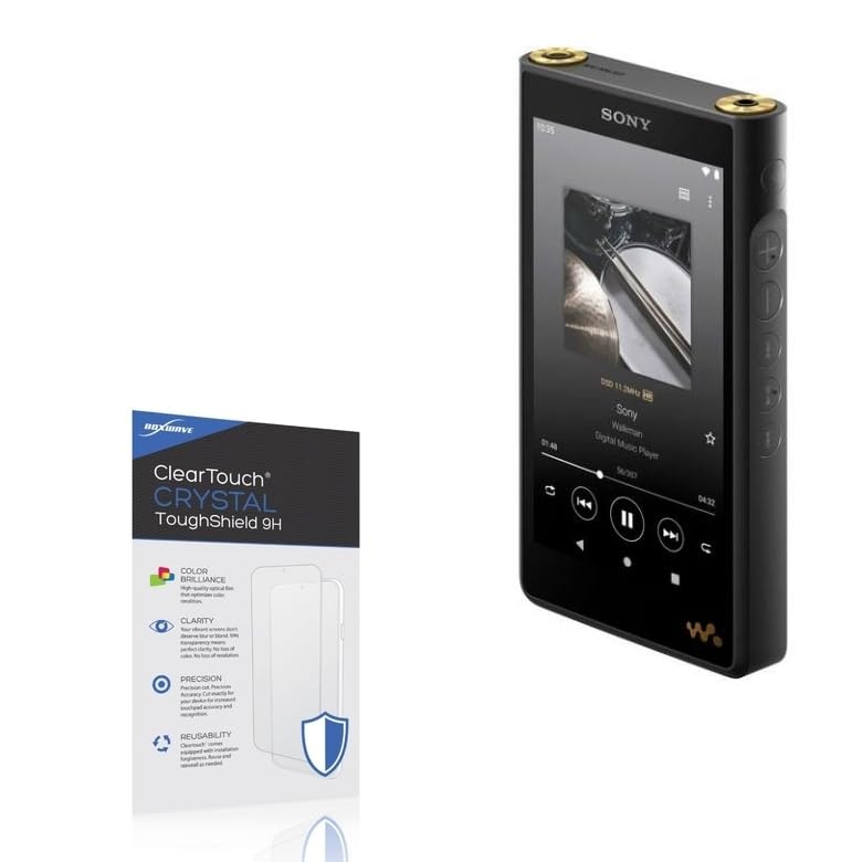BoxWave Screen Protector Compatible with Sony Walkman (NW-WM1AM2) - ClearTouch Crystal ToughShield 9H (2-Pack), Clear 9H Tough Flexible Film Screen Protector