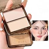 ハイライト シェーデイング マットハイライト ノーズシャドウ パウダー ブロンザー 2色パレット 立体感 小顔 輪郭 自然メイク 顔コントゥアパレット フェイスシャドウ 01# ジャスミンプリン