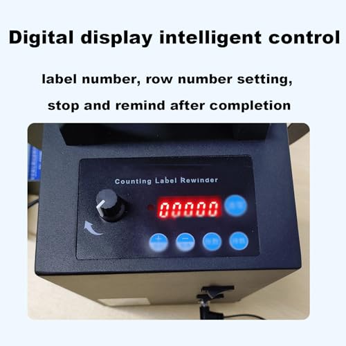 Séparateur et Enrouleur d;étiquettes Automatique avec Affichage numérique, Commande Intelligente, Largeur d;enroulement de 150 mm, avec mandrins de 1 à 3 Pouces, Fonction d;enroulement