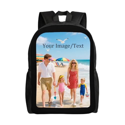 Custom Backpack with Photo/Text Logo, Laptop, Travel, Hiking
