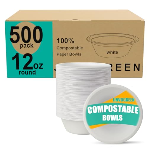500 Count Disposable Compostable Paper Bowls
