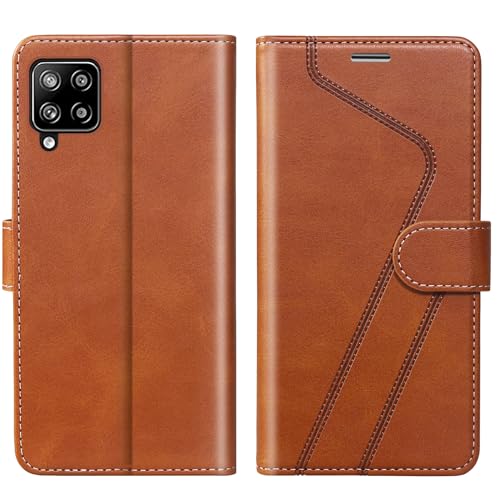 CIVICASE for Samsung Galaxy A42 Wallet Case,Premium Leather Flip Case [RFID Blocking] Credit Card Holder Folio Magnetic Stand TPU Shockproof Cover Color Matching for Samsung A42 (6.6") Brown - image 1