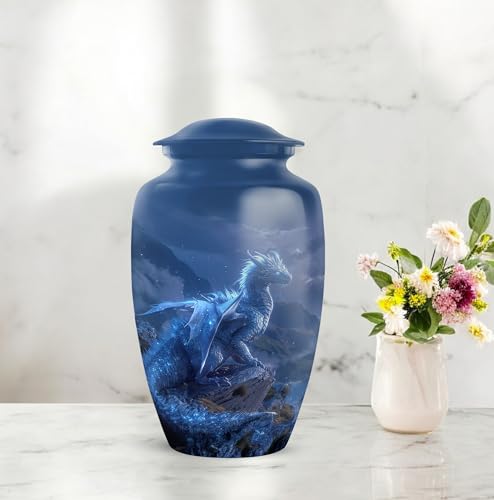 Image of Personalized Dragon - Unique Funeral Urn for Ashes for Men - Large Cremation Urns for Human Ashes Adult Female - Decorative Urns - 10 Inch - Large with Velvet Bag - Burial Urn for Mom & Dad