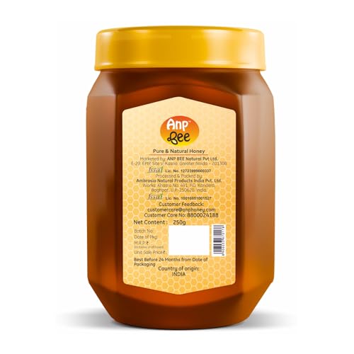 Image of ANP BEE Raw Natural Honey 250gm Combo Pack I Pure NMR Tested Unprocessed Original Multiflora Honey I Supports Weight Loss & Good for Heart Health I Plastic Bottle