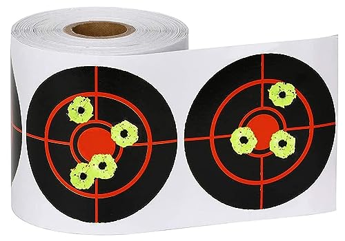 GearOZ Splatter Target Stickers, 3 Inch Reactive Paper Targets, 250 Pcs Adhesive Shooting Targets with Fluorescent Yellow Impact for BB Gun, Pellet Gun, Airsoft, Rifle Shooting Practice