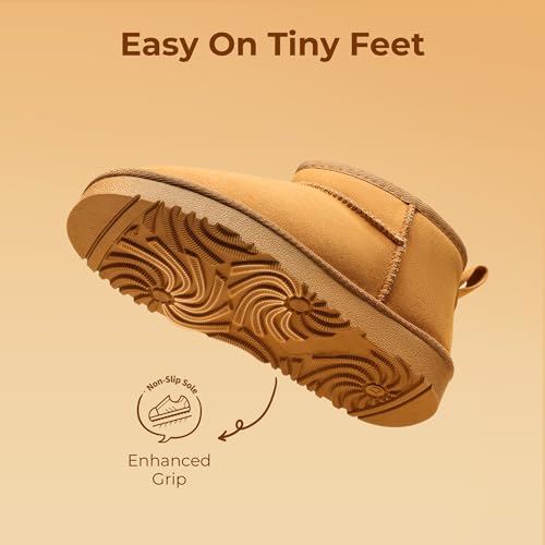 DREAM PAIRS Girls Boys Boots Kids Winter Ankle Faux Fur Lined Warm Snow Shoes Kid Short Boots for Little Kid/Big Kid4