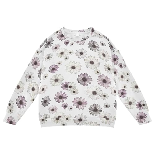 Vintage Osteospermum White Little Boys Sweatshirt Hoodie Long Sleeve Kids Hoodies Boys