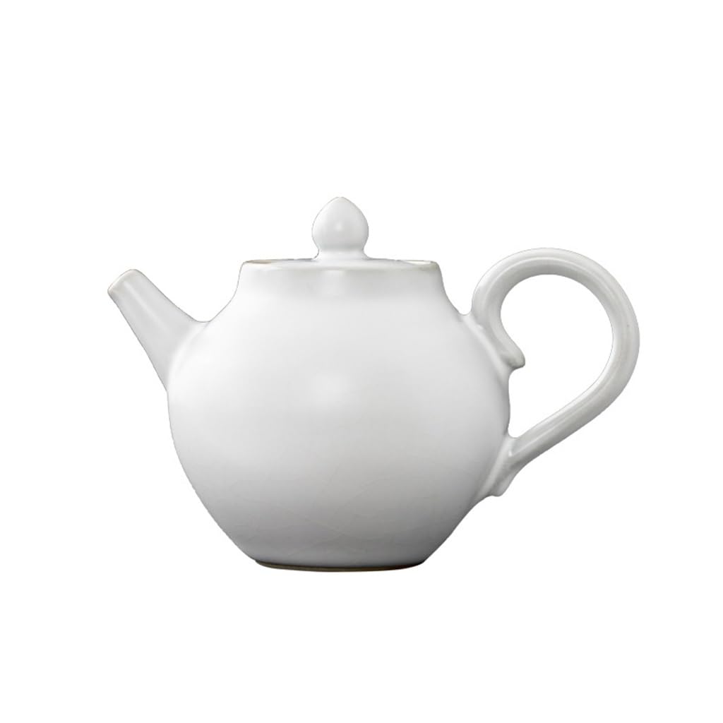 FJQFHH Japanese ceramic tea pot, Ru Kiln Ceramic Teapot Filtered Single Pot Black Small Porcelain Household Tea