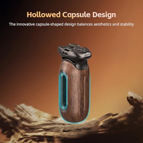 Image of SmallRig Wooden Side Handle for Camera Cages with Two-in-One Locating Screw, Left or Right Side Ergonomic Handgrip, 29mm / 1.14in Vertical Adjustment, 15kg / 33.1lb Load Capacity