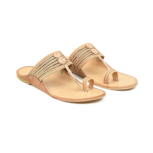 Image of Stepfox Men's Genuine Leather Kolhapuri Chappals | Handcrafted Traditional Ethnic Footwear for Weddings, Festival | Comfortable and Durable Handmade Indian Leather Slipper for Men