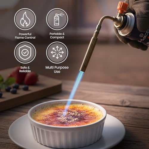 Image of HACER Butane Brazing Blow Torch LPG Single Nozzle Manual Ignition Heat Gun For Outdoor Use Cooking Copper Pipe Welding Camping Jewelry Repair Work Tool Burner (Pack of 1)