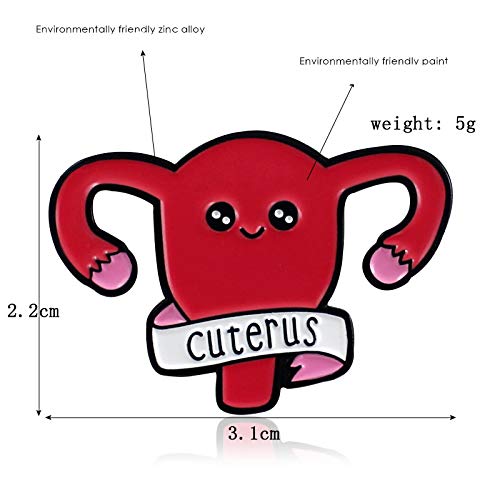 Image of Uterus Ovary Pin Feminist Medical Symbol Female Organ Gynecologist Nurse Gift Jewelry Brooch Pins