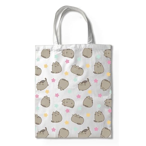 Elbenwald Disney & more Sac en toile de jute Winnie l'ourson, Alice au pays des merveilles, Pusheen, Sanrio et plus encore en coton beige et blanc, Pusheen The...