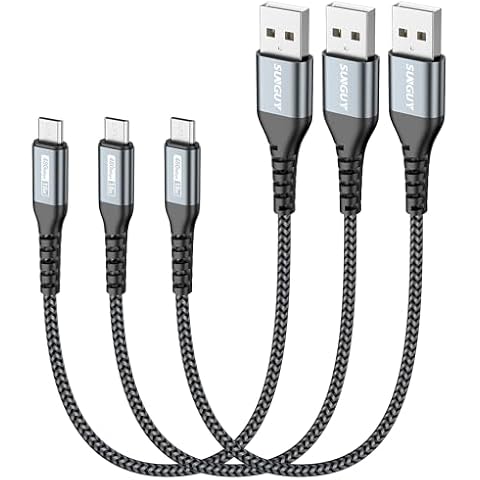 SUNGUY 3-Pack 0.3M Micro USB Cable Cover