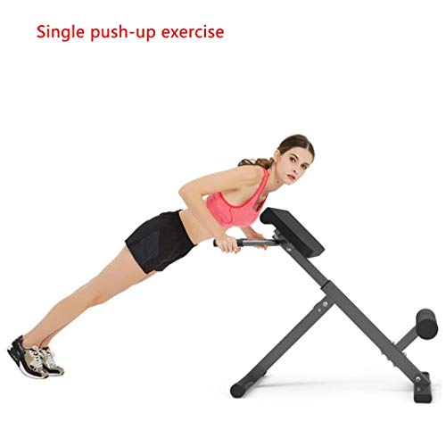 GKDGKD Adjustable Roman Chair, Back Hyperextension Bench with Push Up Exercise, Foldable Hyper Back Extension Equipment for Home Gym Fitness (Black)