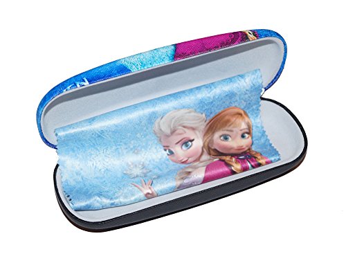 süßes Brillenetui für Kinder | Anna und Elsa inkl Microfasertuch - Hartschalenetui mit Metallscharnier