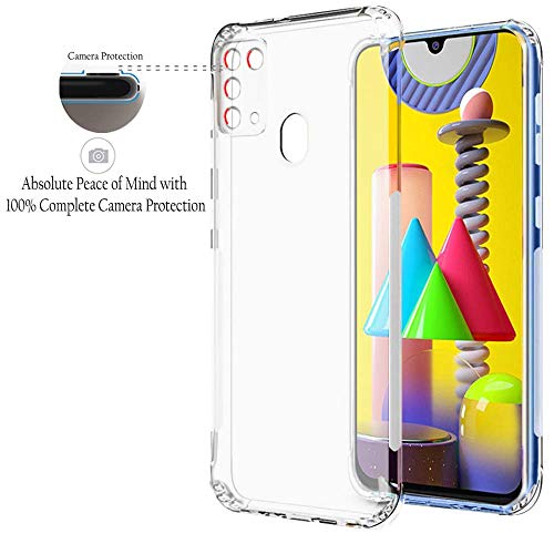 Image of REALCASE M31 / F41 Back Cover, [Shock Absorption] Transparent Clear Gel with Reinforced Corner Slim Soft TPU Silicone Bumper Back Case for Samsung Galaxy M31 / Galaxy F41