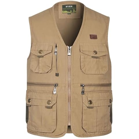 SUSHIMIAN Men's Multi Pocket Fishing Vest Cover