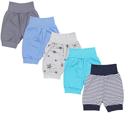 TupTam Unisex Baby Pumphose Sommershorts Baumwolle 5er Pack, Farbe: Junge...
