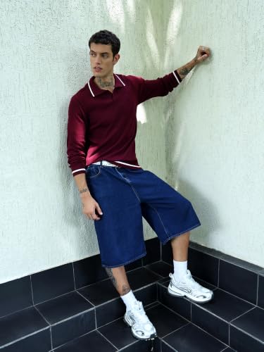 Image of Kvetoo Full Sleeve Winter Wear Woolen Collar Polo Sweater for Men