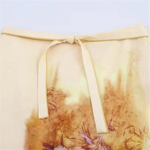 Women's Solid Color Casual Tie-Dye Printed Straight Bohemian Midi Skirt3