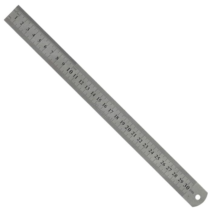 Share the love 30cm Stainless Steel Ruler Non-Slip Grip Metric & Inch Double-Sided Scale Durable Straight Edge Measuring Tool for School Office & DIY