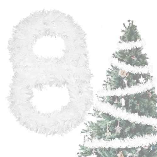 Lametta Weihnachtsbaum Weiß 4X 3M Girlande Weihnachten -...