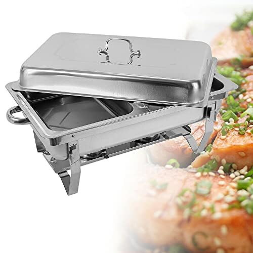 Acero inoxidable Chafing Dish - Recipiente para calentar platos (7,5 L, acero inoxidable, para catering, buffet y fiestas, 55,7 x 34 x 38,3 cm)